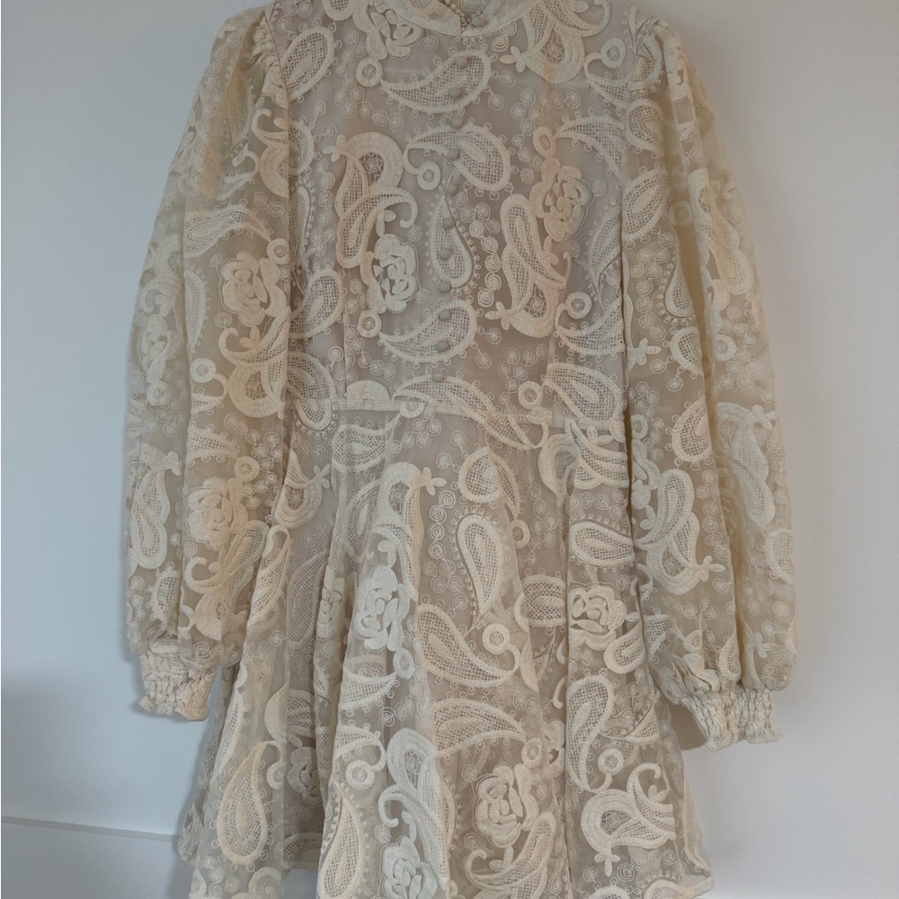 Elegant Cream Lace Dress
